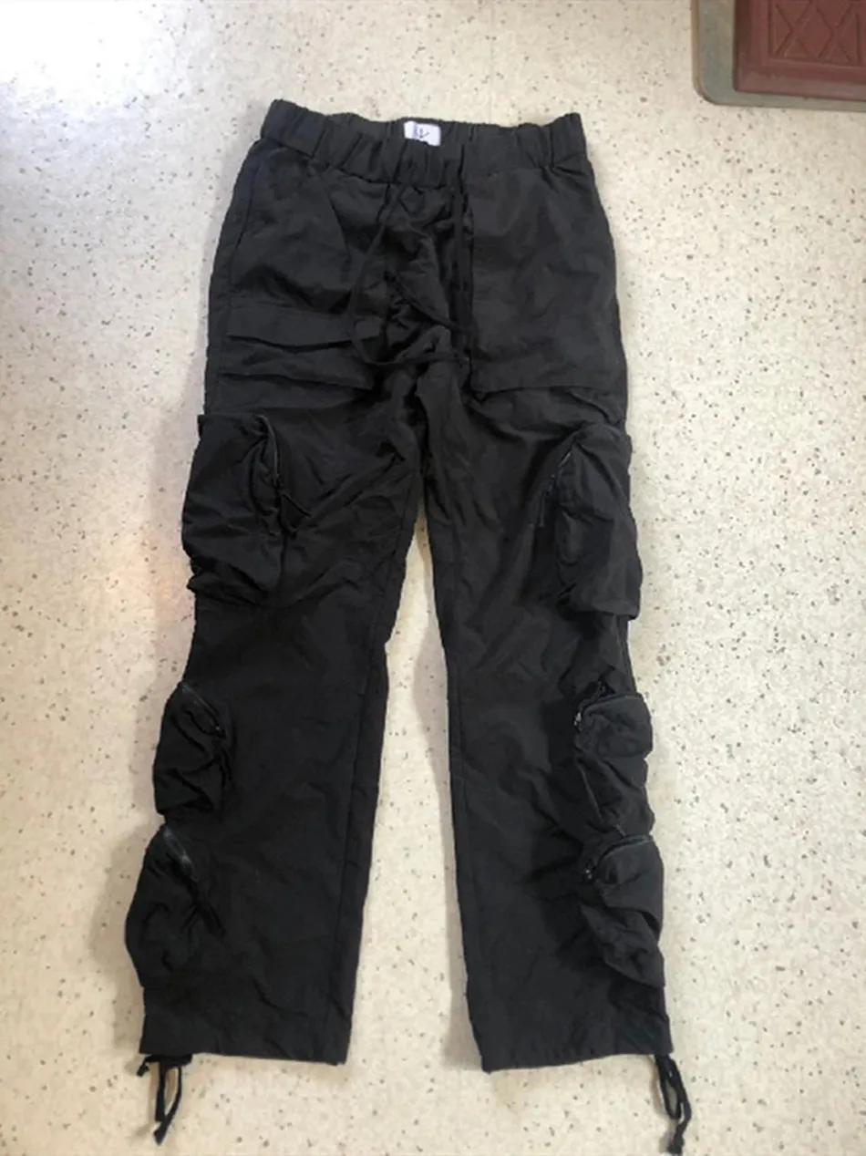 

New Travis Scott Whoisjacov Pocket Cargo Pants Men Women Joggers Drawstring Sweatpants Cactus Jack Trousers