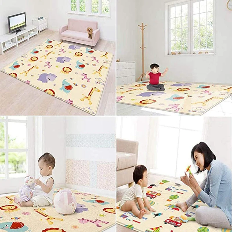 

Reversible Floor Mat Soft Foam Mat Suitable for Toddlers Baby Belly Time Portable Baby Mat Waterproof Game Mat