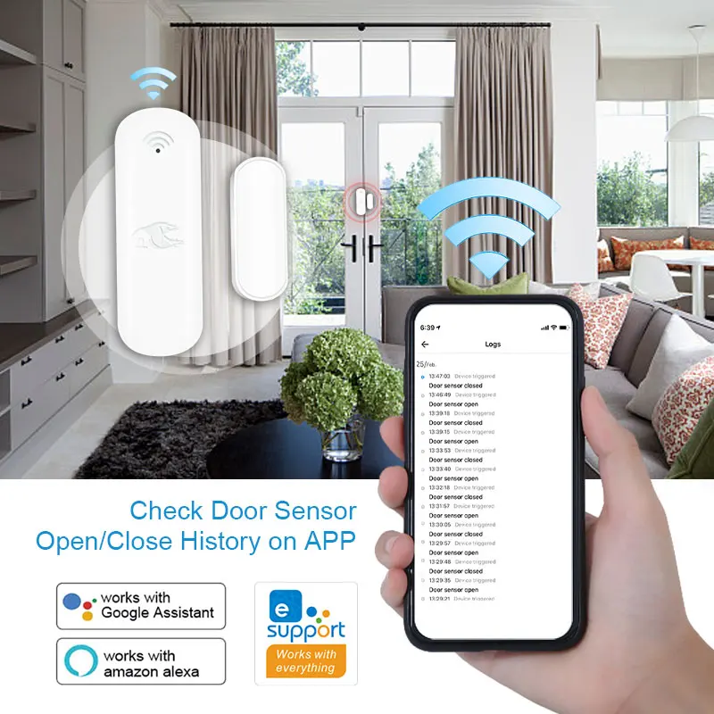 Умные детекторы открытия/закрытия дверей Aubess Ewlink умный дом Wi-Fi датчик окон