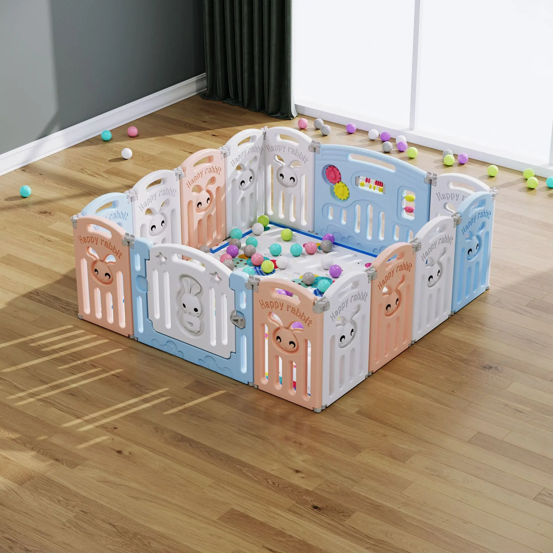 

Folding Fence Children's Playground Small Game Fence Infant Crawling Protection bar Playpen For baby Furniture