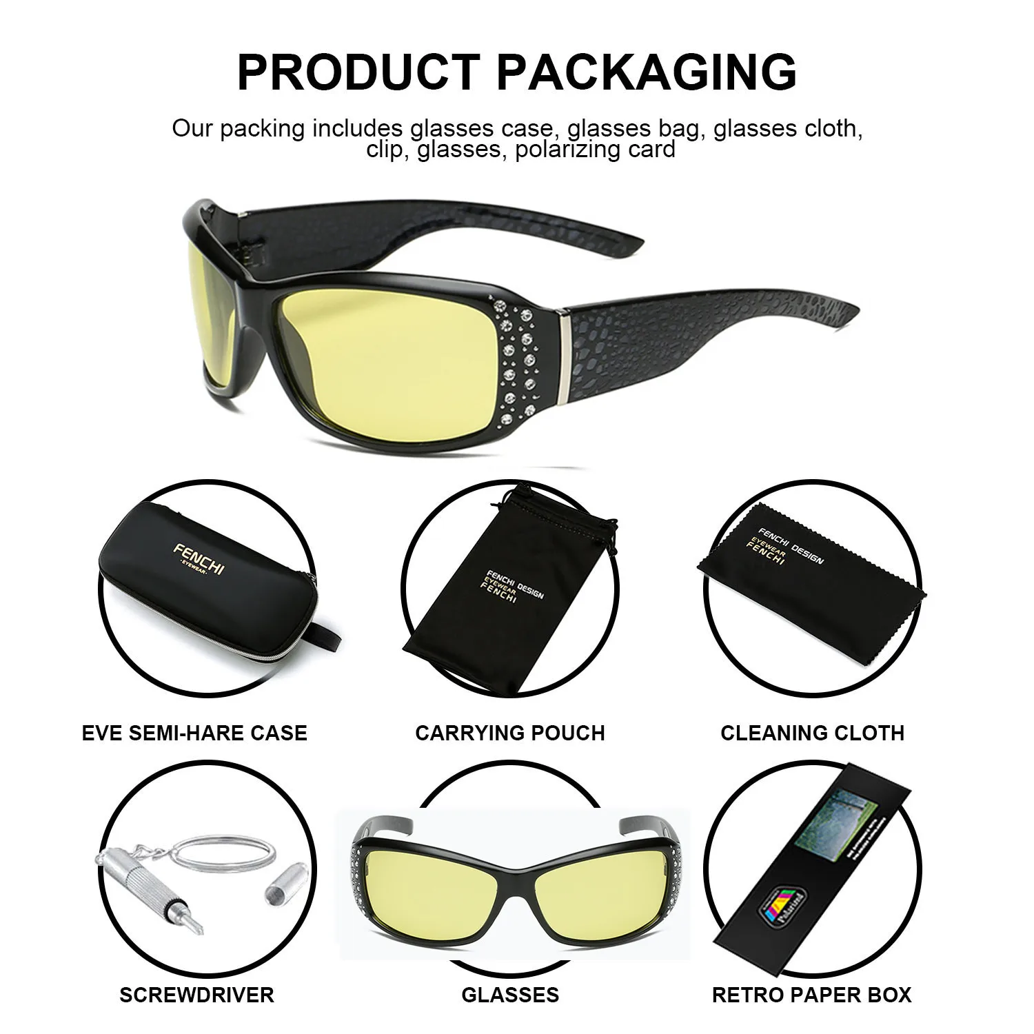 Женские и мужские очки ночного видения Nocturna поляризационные антибликовые линзы