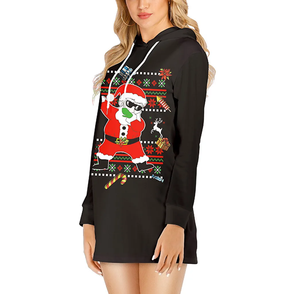 Женское уютное платье с капюшоном женское костюм на Хэллоуин осенне зимнее