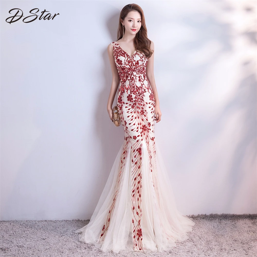 Новое Элегантное платье русалки с блестками vestido de festa сексуальное открытой