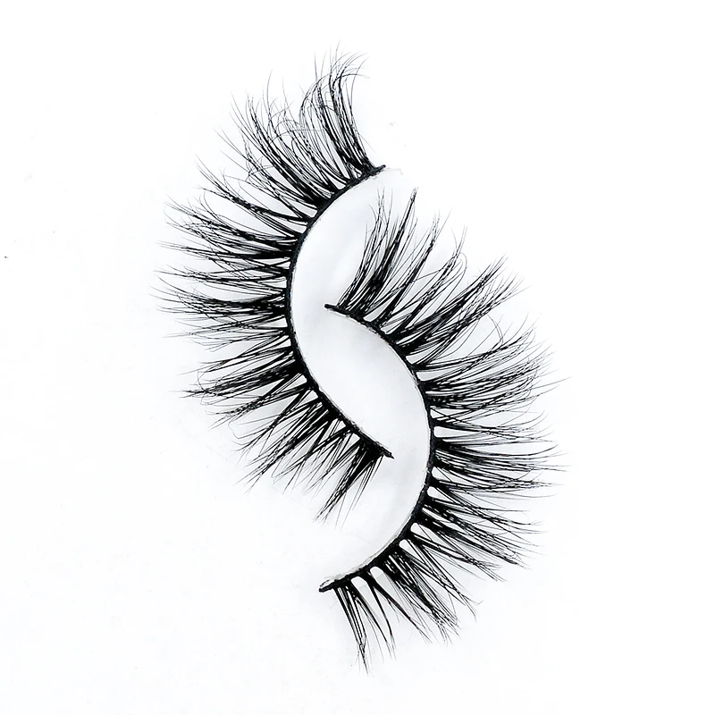 Натуральные накладные ресницы модные с шариками дымчатые для макияжа крестиком