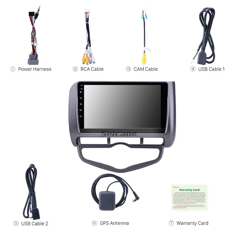 Seicane автомобильный стерео gps " HD Android8.1 Navi авто радио для Honda Jazz 2006 городской Авто AC левый руль поддержка Carplay DVR OBD