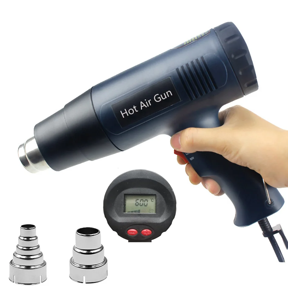 

Тепловой Фен 220 В с европейской вилкой и цифровым дисплеем, электрический фен промышленного класса, фен для волос, автомобильный пленочный и...