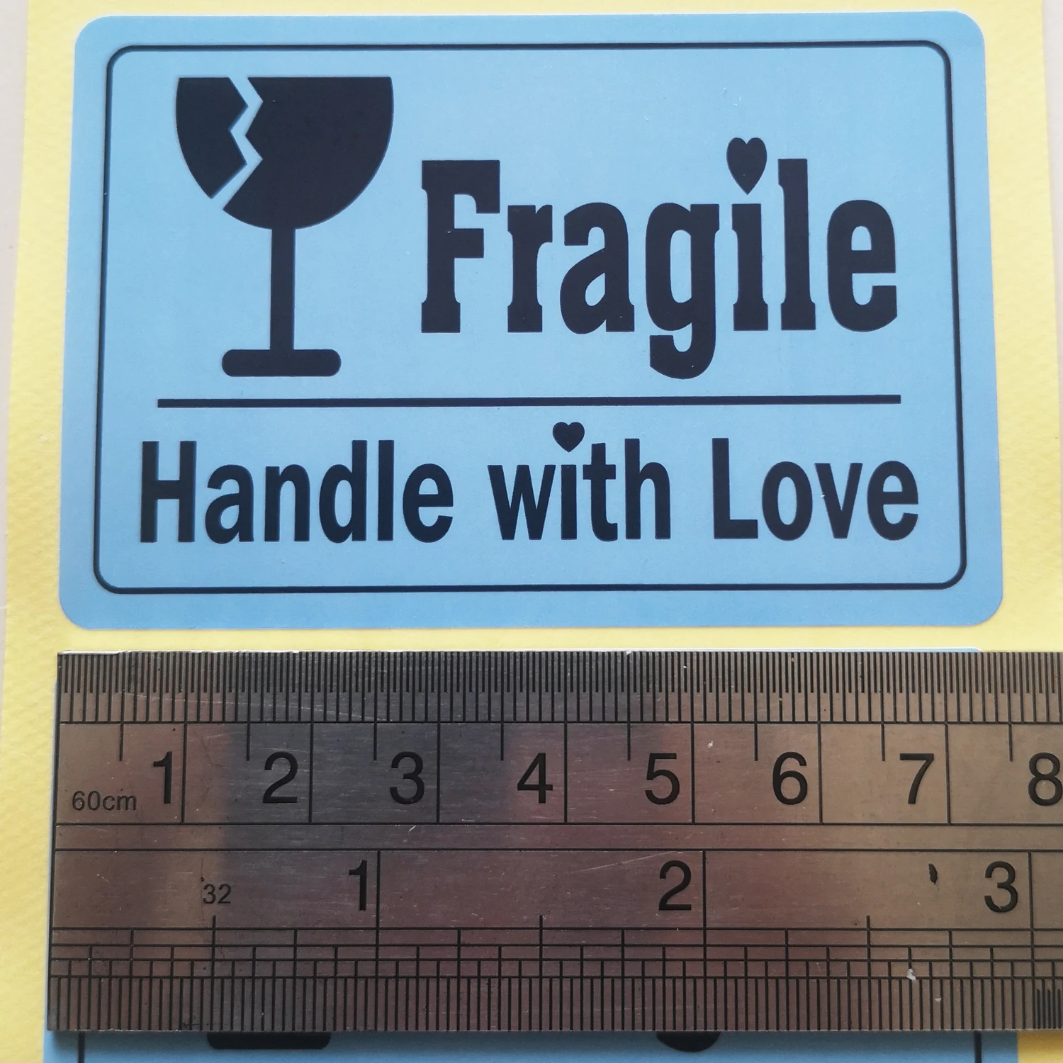 2000pcs 76x51mm GLASS FRAGILE HANDLE WITH LOVE Shipping Label Sticker, Item No. SS37
