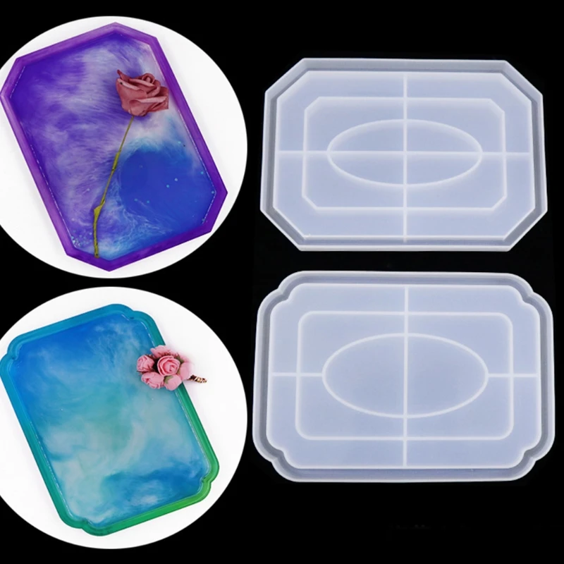 

Storage Tray Crystal Epoxy Resin Mold Plate Dish Silicone Mould DIY Crafts Tool