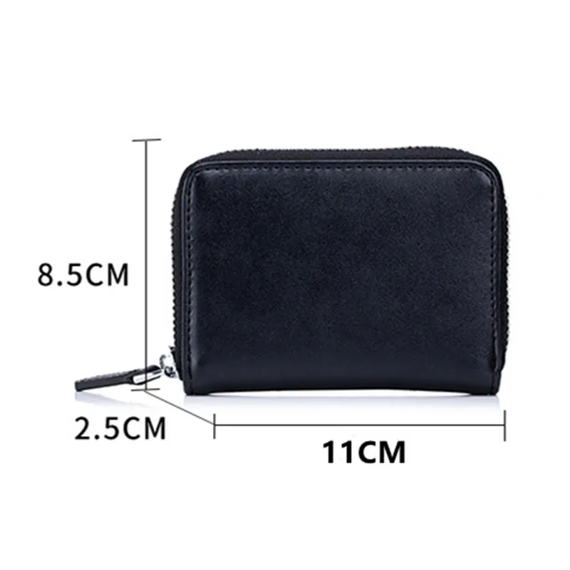 2021 New Leather Ladies Wallet RFID Zipper Coin Purse Card Holder Men And Women Design Black Red Coin Storage Bag