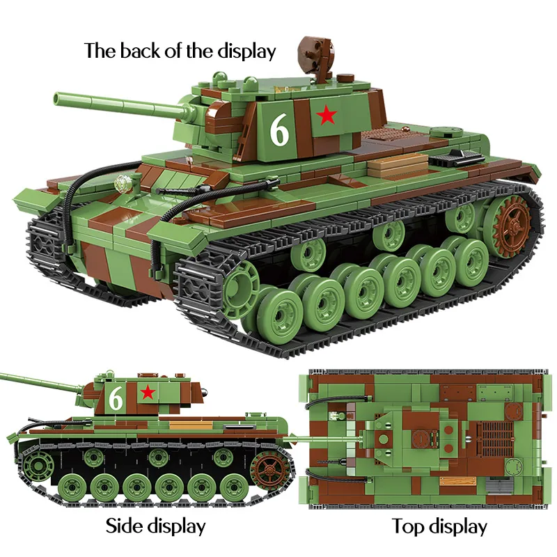 768 шт. военные строительные блоки KV1 для России тяжелых танков город WW2 солдат