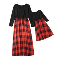 plaid mother daughter matching dresses family set christmas mom mum baby mommy and me clothes spring women girls dress 2022