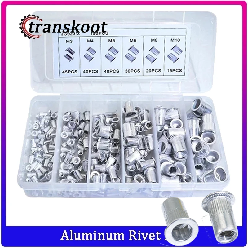 190 шт. заклепочная гайка из алюминиевого сплава с плоской головкой|rivet nut m3|rivet nutnut