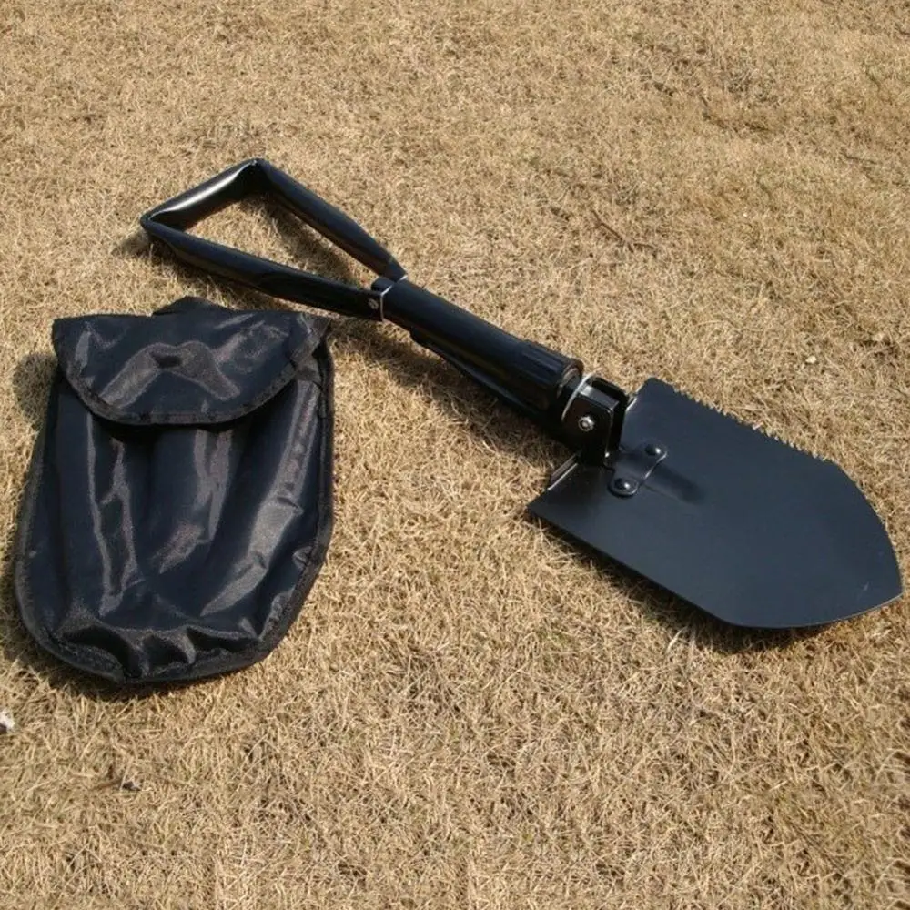 

On salling Outdoor Camping Shovel Carbon Steel Multi-functional Folding Shovel Easy Grip with Saw Edge 40P
