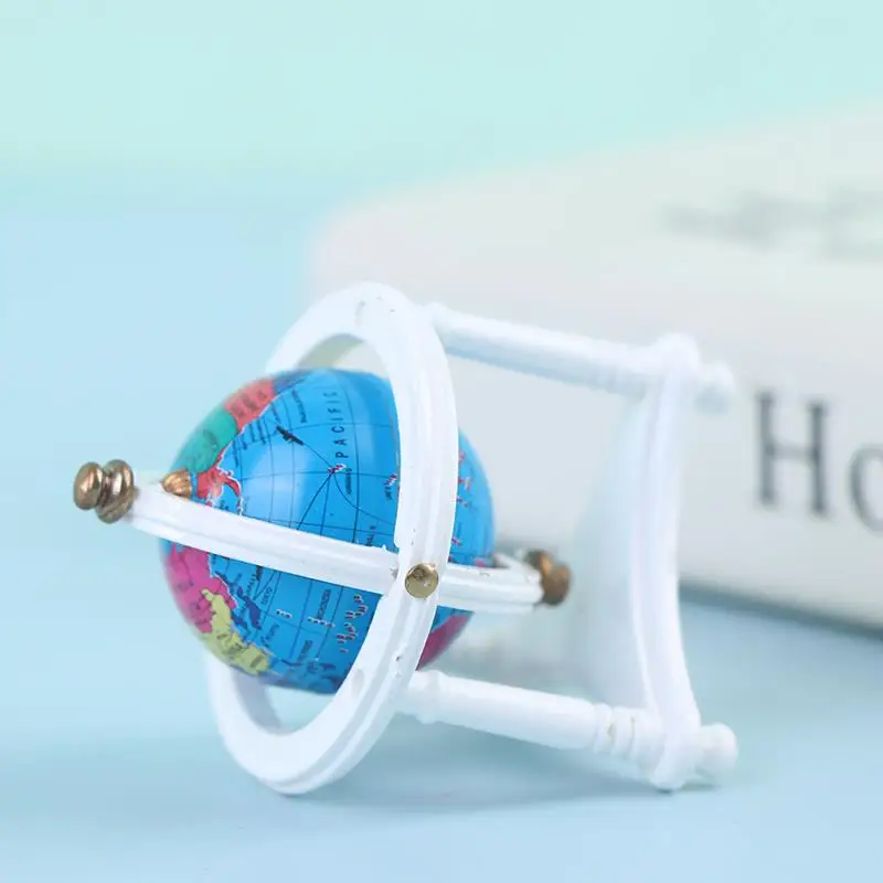 

1/12 кукольный домик Миниатюрный поворотный глобус с подставкой кукольный домик для учебы гостиной спальни для чтения комнаты мебель аксесс...