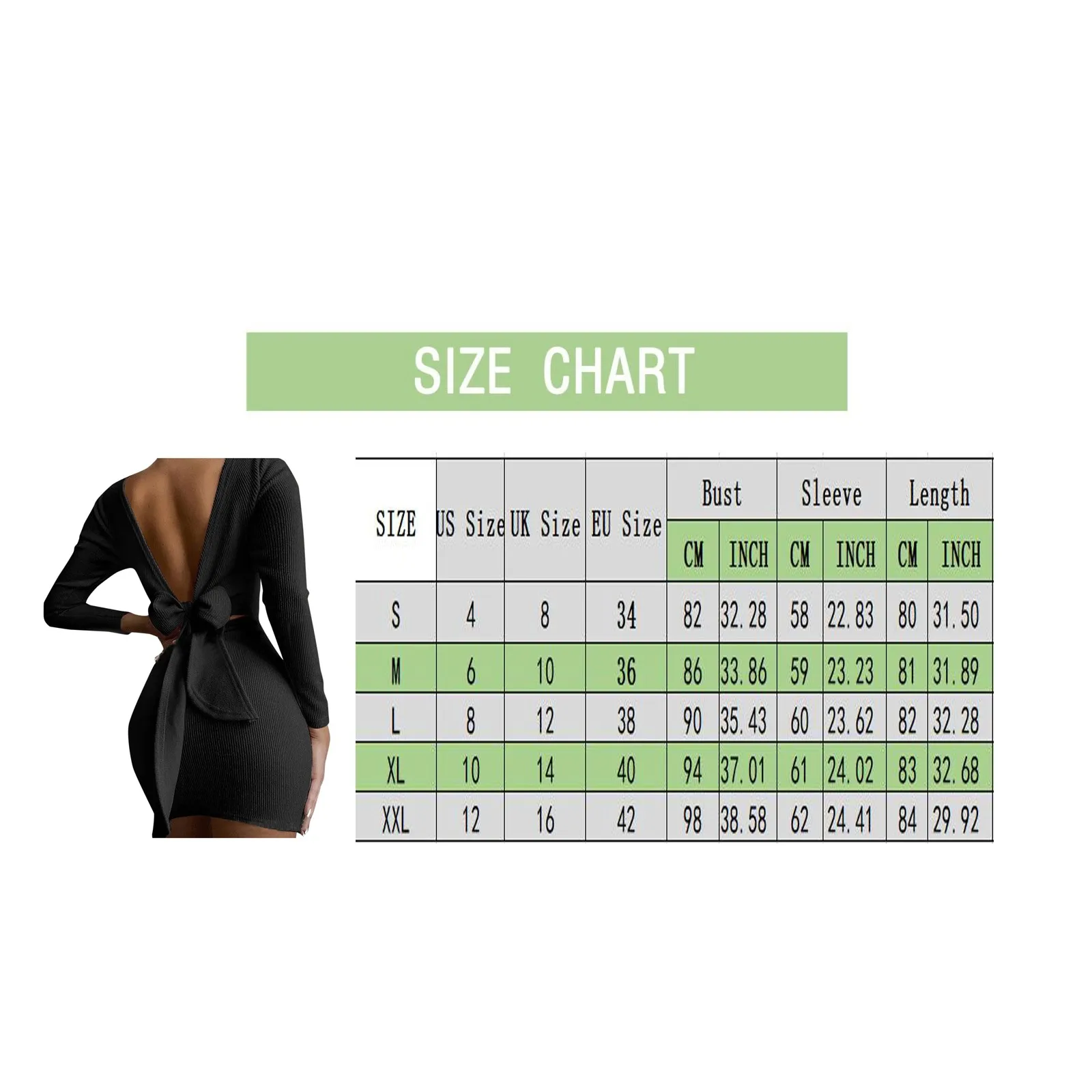 

JAYCOSIN Dresses For Women 2021 Fashion Open Back Knotted Soild Long Sleeve Tight Dress Bodycon Dress A Line Party Vestidos