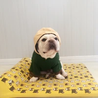 chic letter dog hoodie dog outfits velvet thick pug fat dog costume bulldog autumn winter clothes frenchie bulldog clothes