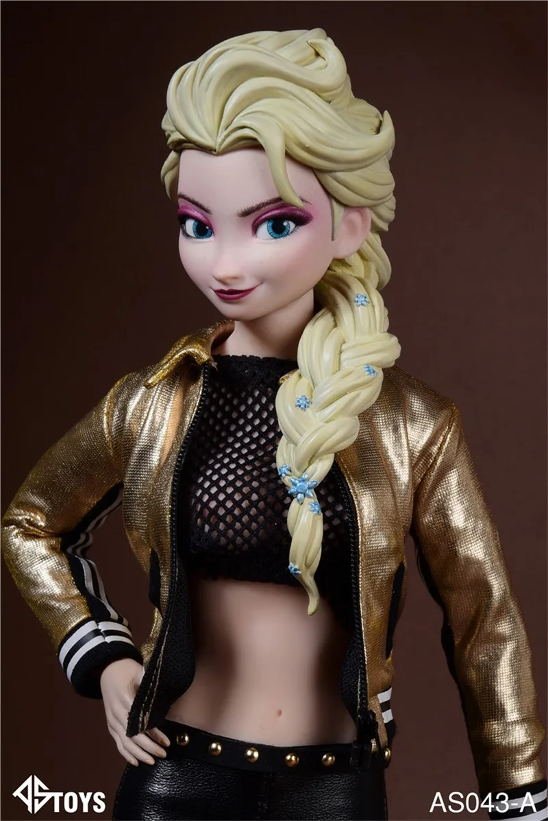 

ASTOYS 1/6 Scale Girl Movable Eyes Head Sculpt With Golden PVC Hair Female Head Carving For AS043 12'' TBL Pale DollS 5.0