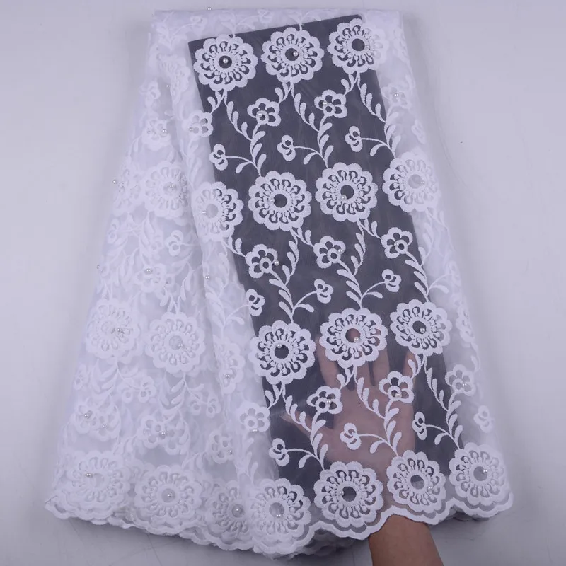 Чистый белый французский молочный шелк чистая кружевная ткань 2019 высокое