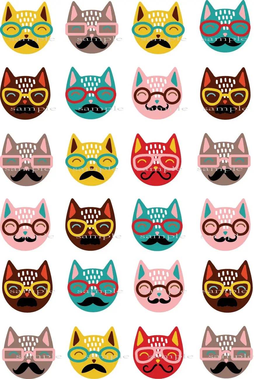 24 шт. съедобный Топпер для торта в стиле хиппи Вафля рисовая бумага украшение