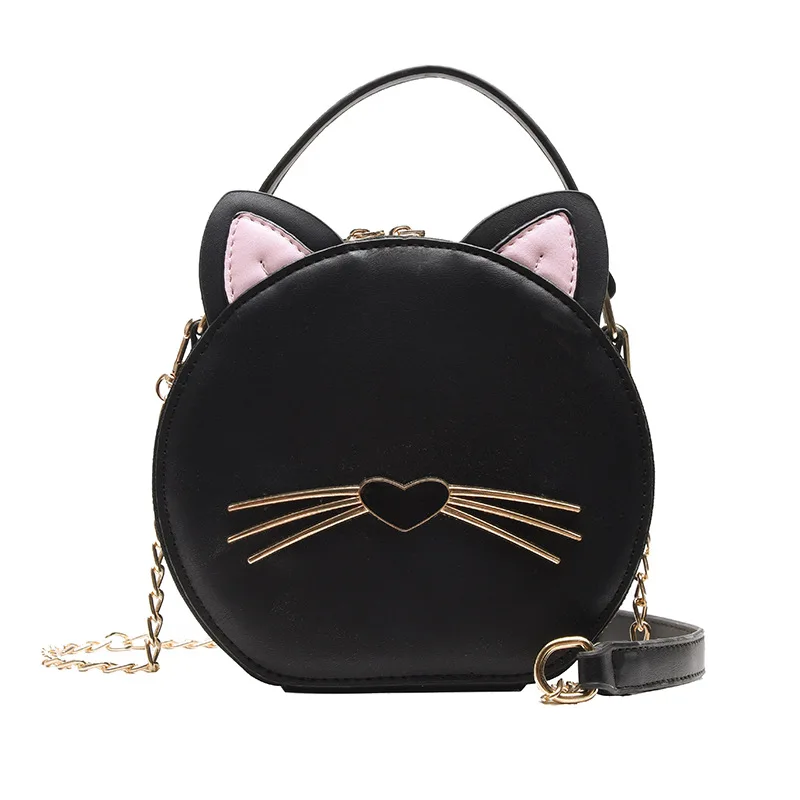 Женская сумка мессенджер Harajuku Wind Cat черная маленькая через плечо в стиле ретро
