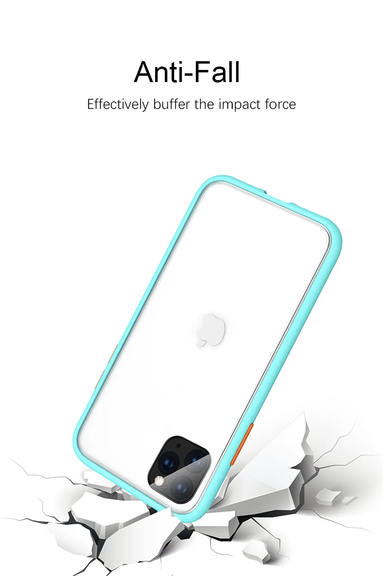 Полупрозрачный матовый чехол для iphone 11 Pro Max, силиконовый бронированный цветной Твердый чехол для iphone 7 8 plus x xs, чехлы для Max XR coque