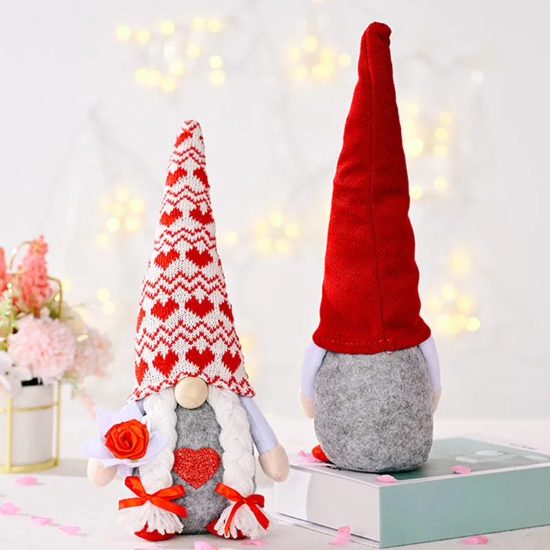 

Faceless Doll Ornaments for Valentine's Day Soft Lovely Plush Toy Creative Desktop Decoration for Home AA