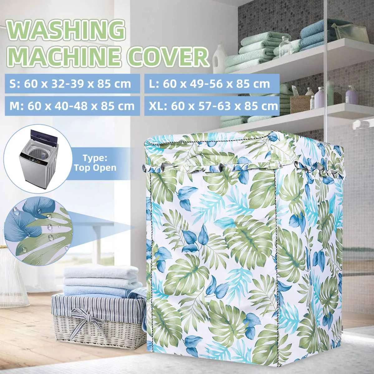 

4Size Fully Automatic Top Open Washer Sunscreen Washing Machine Waterproof Cover Dryer Polyester Dustproof Washing Machine Cover