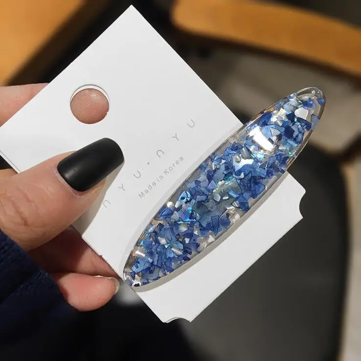 Шпилька для волос девочек Женская с блестками блестящая цветная прозрачная