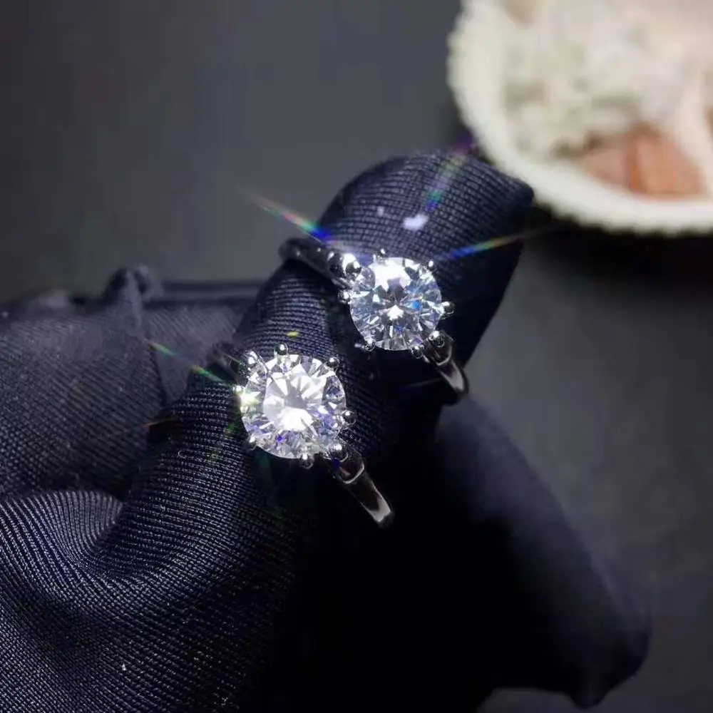 

High-quality Classic Style Moissanite Diamond Ring S925 Sterling Silver Fashion Fine Weddings Charm Jewelry for Women MeiBaPJ FS