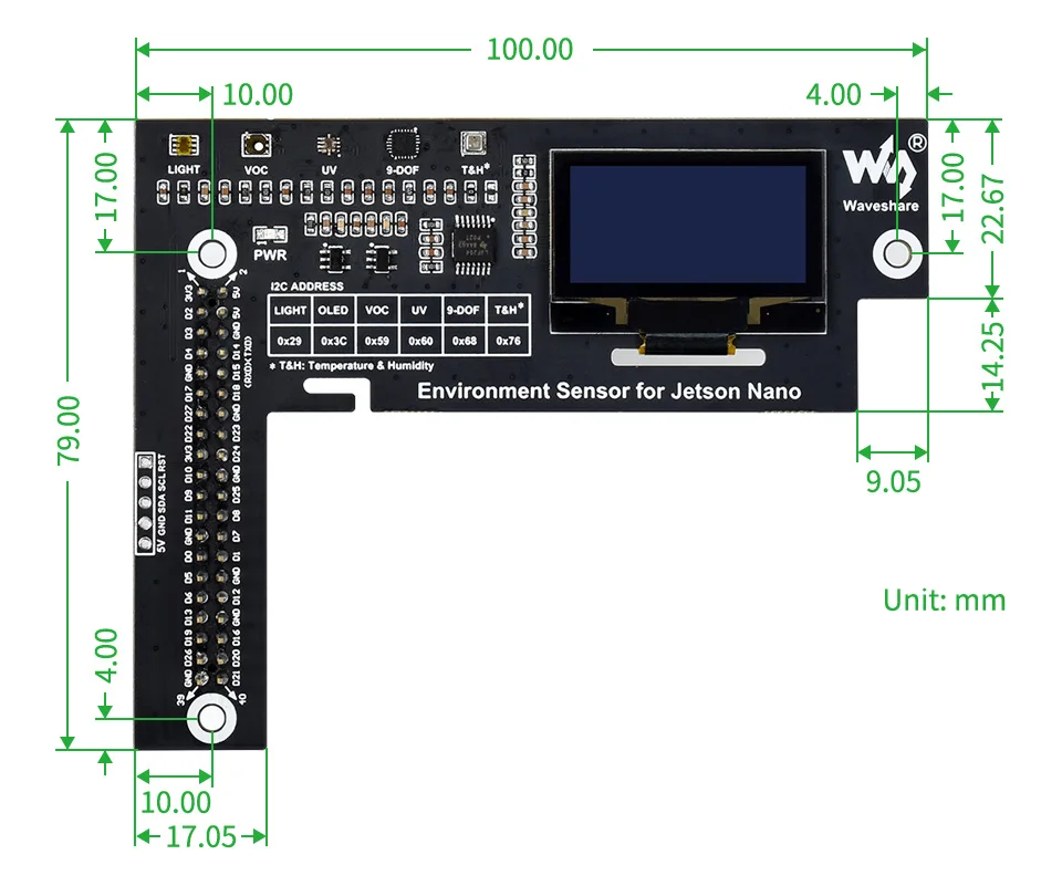 Environmental sensor expansion board I2C interface communication Special for Jetson Nano Environment Sensor | Компьютеры и офис