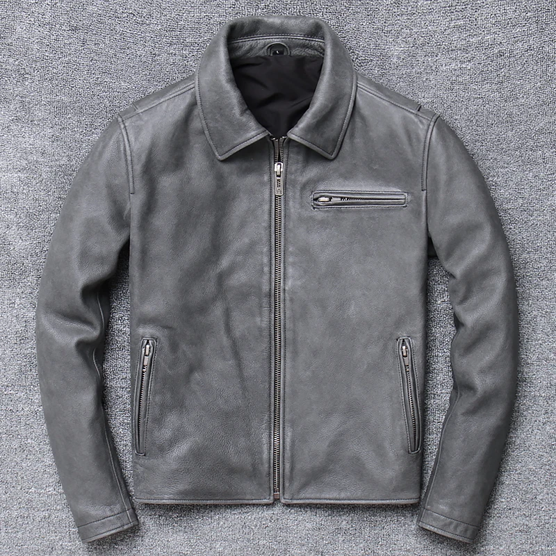 

Мужская кожаная куртка Tcyeek, куртка из 100% натуральной коровьей кожи, 2020 натуральная уличная одежда, зима 1885