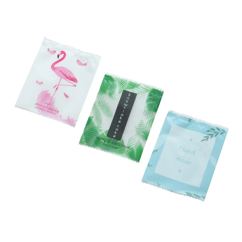 2019 фламинго Зеленый лист 7*9 см пакет для упаковки печенья и конфет пластиковая