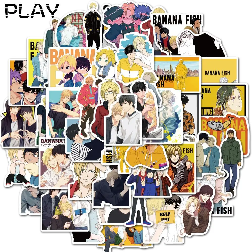 

50pcs Japanese Anime Banana fish Waterproof Graffiti Sticker For Luggage Laptop Skateboard Bicycle Toy Sticker