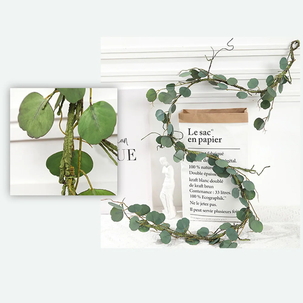 Искусственный эвкалипт зелень искусственные листья лоза 2 1 м симуляция ротанга