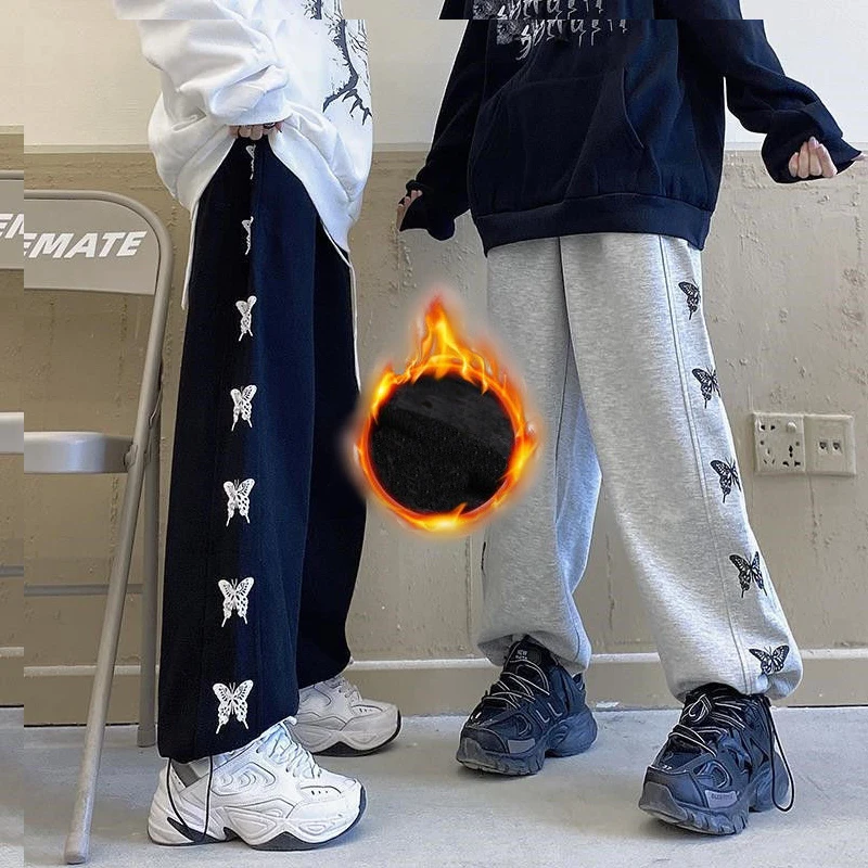 

Loose sports pants drawstring pants autumn and winter high waist casual drawstring sports pants retro streetwear trousers women