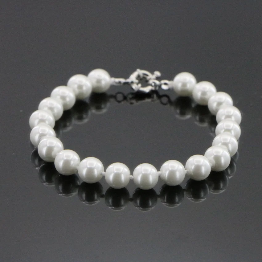 Ожерелье и серьги из жемчуга морской ракушки 8 мм ААА 50 шт./нить | Украшения