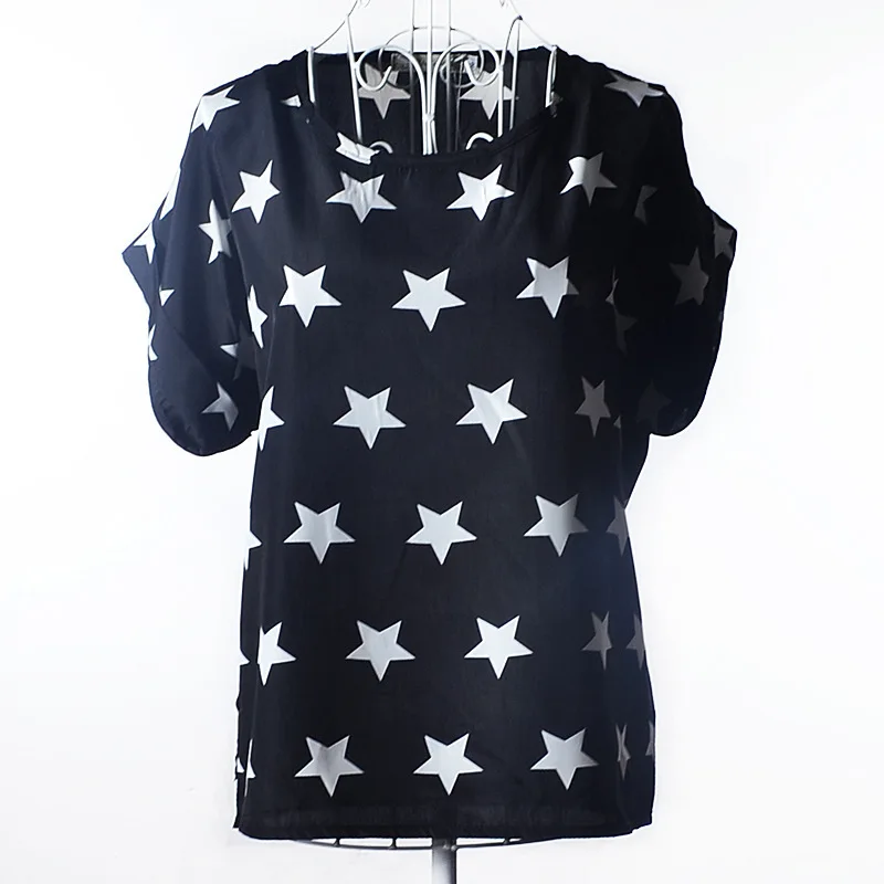 

Woman's T-shirt Summer Women's Casual Short Sleeve Loose Chiffon T-shirt Print Tops Women's Shirt Chiffon Tops Tee Women T-shirt