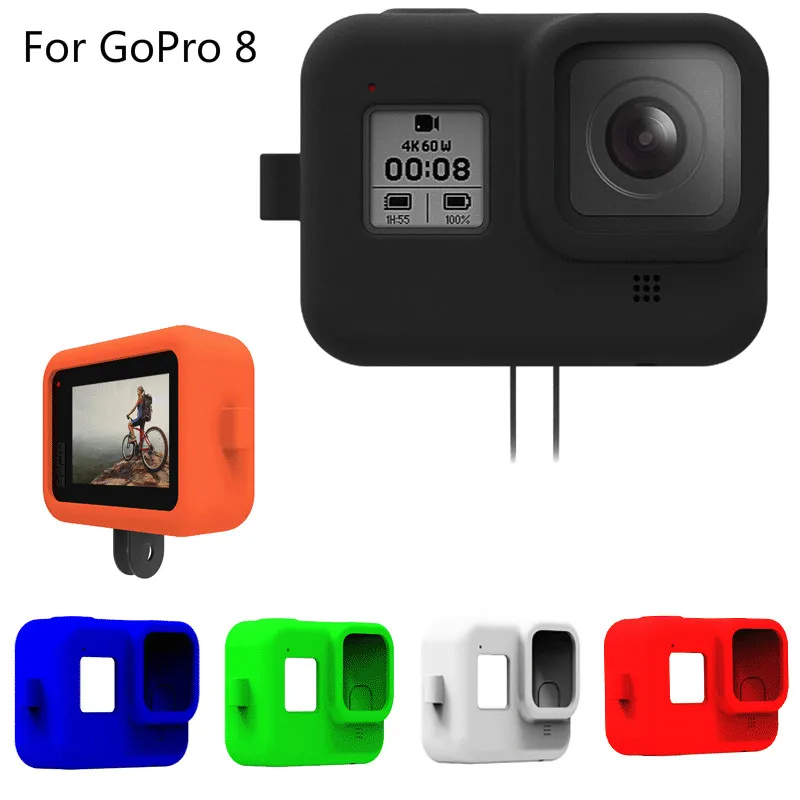 Мягкий силиконовый чехол hero 8 для Gopro черный противоударный защитный с полным