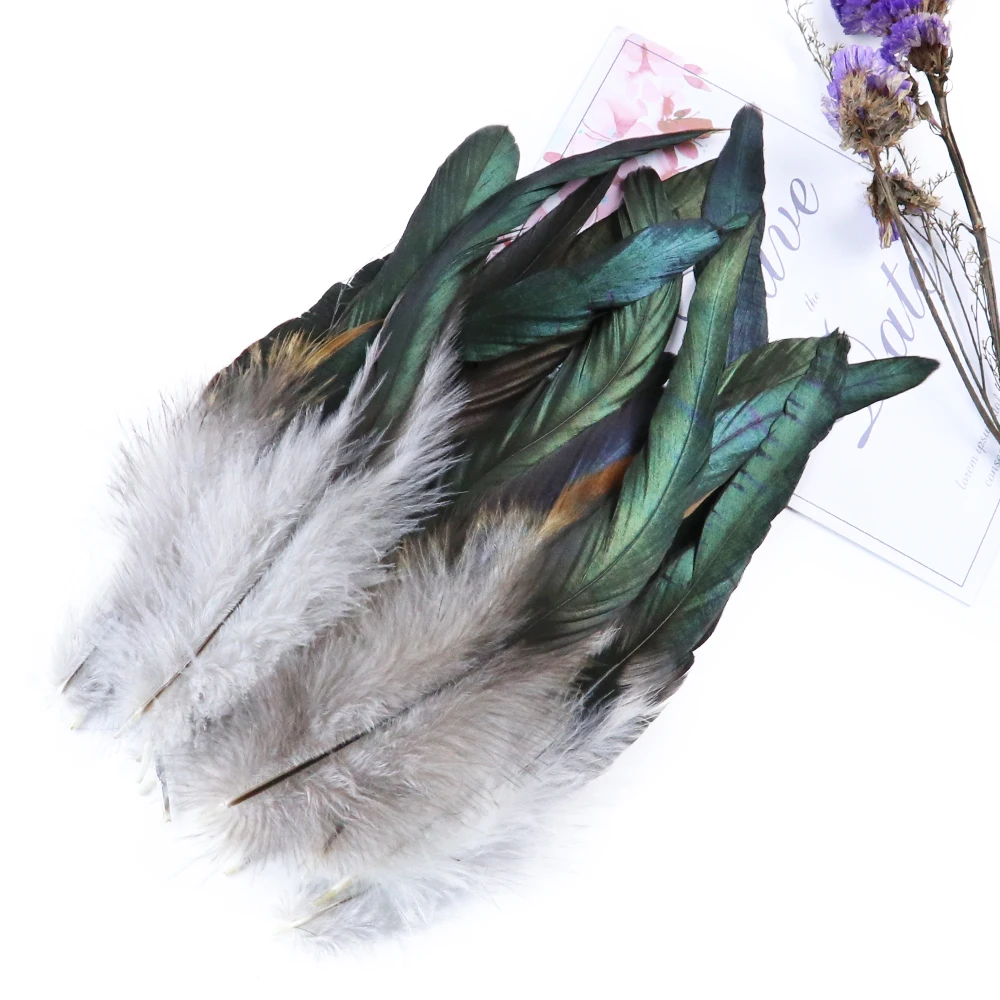 

Natural Rooster Feathers Black Chicken Feather 6-8inch Decorative Plumes For Crafts 50pcs DIY Clothing Dress Sewing Fabric