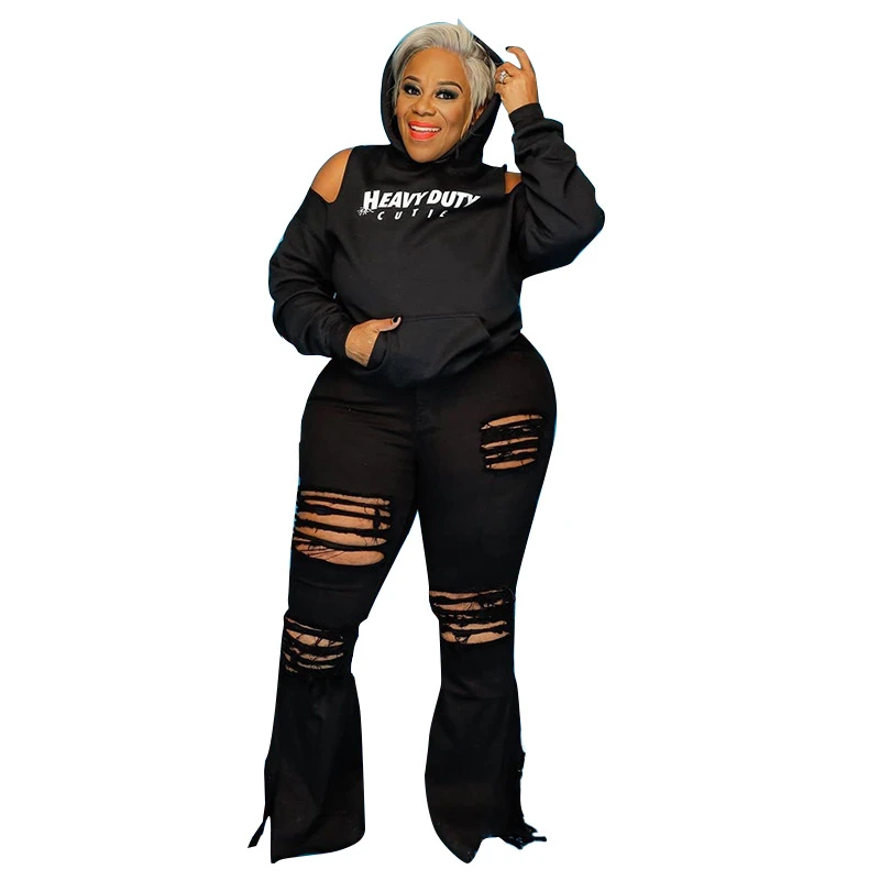 Женская толстовка с открытыми плечами, Повседневная Толстовка с буквенным принтом, топы с длинным рукавом, пуловеры, размера плюс