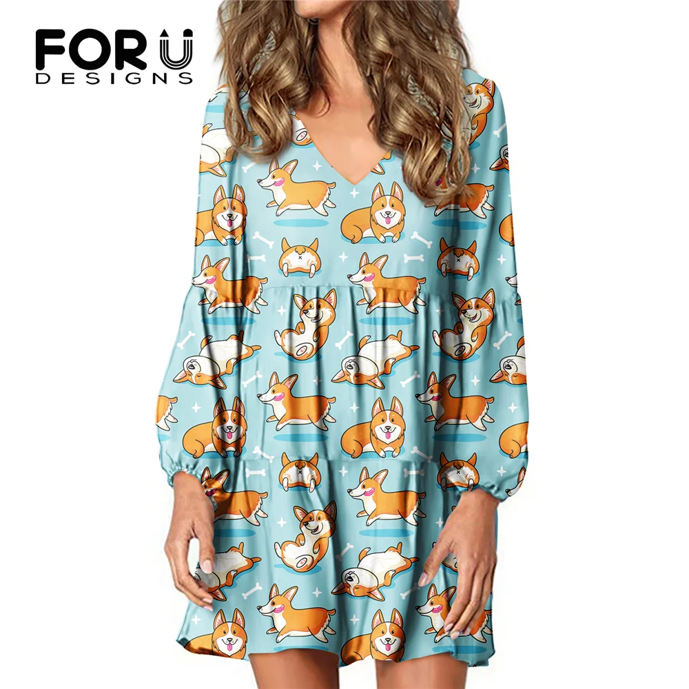 FORUDESIGNS/женское платье с цветочным рисунком милое летнее Повседневное длинными