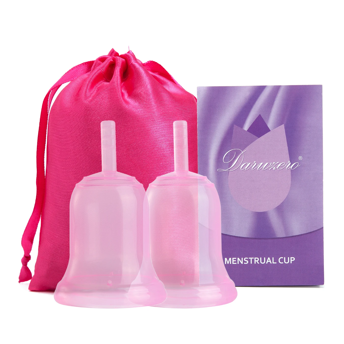 2Pcs-1Clothbag-Pink Жидкая медицинская силиконовая менструальная Чашка мягкая Жидкая силиконовая женская гигиеническая менструальная чашка Женская Дамская менструальная чашка - Цвет: 2Pcs-1Clothbag-Pink