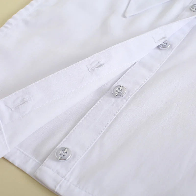 2019 лет белого цвета Новый накладной воротник от рубашки Женская дикая рубашка с