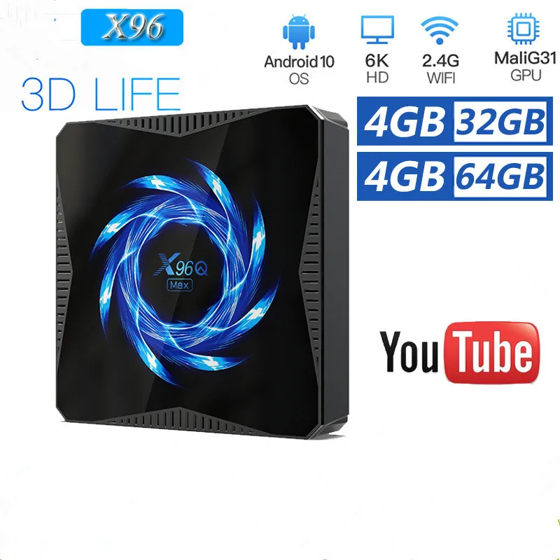 

X96Q MAX Android 10 tv box H616 Quad Core ARM Cortex A53 android smart tv box android TV PK X96 MAX H96 MAX H96 MINI X96