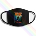 AC DC да будет рок Для Мужчин's классического кроя с логотипом классического черного цвета с новыми принтами Облегающее, стирающаяся дышащая многоразовая хлопковая маска для губ