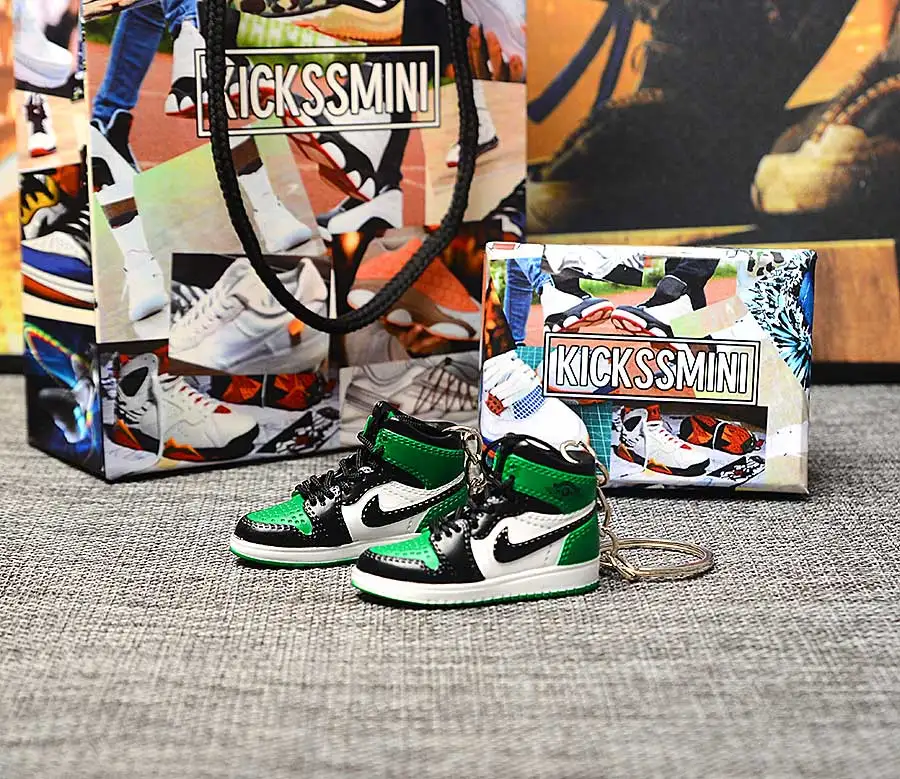 a pair w metal ring Персональный DIY Jordan Generation AIR JORDAN 1 chicago 3D кроссовок фигурный брелок сумка Подвеска парный брелок - Цвет: a pair w metal ring