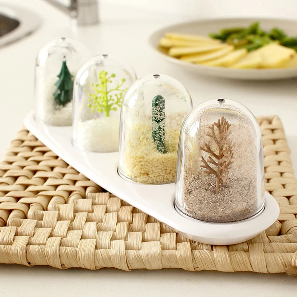 4pcs Four Seasons Plant Spice Jar Creative Animals Seasoning Bottle Salt Sugar Pepper Shaker Cooking Tool Kitchen Supplies | Дом и сад