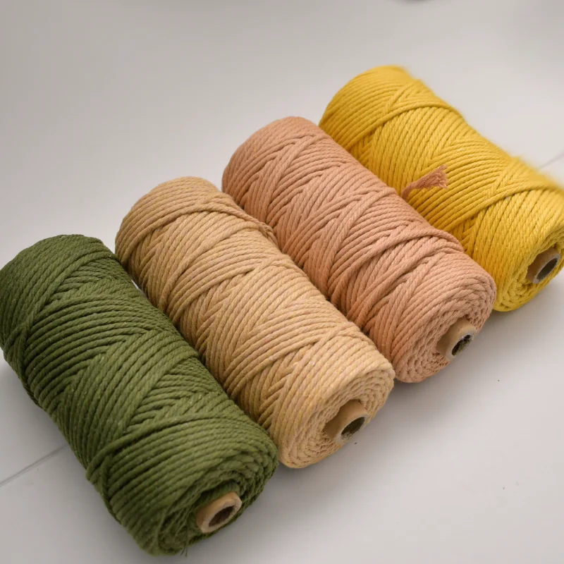 Шнур для макраме 3 мм однотонная хлопковая нить аксессуары рукоделия сделай сам