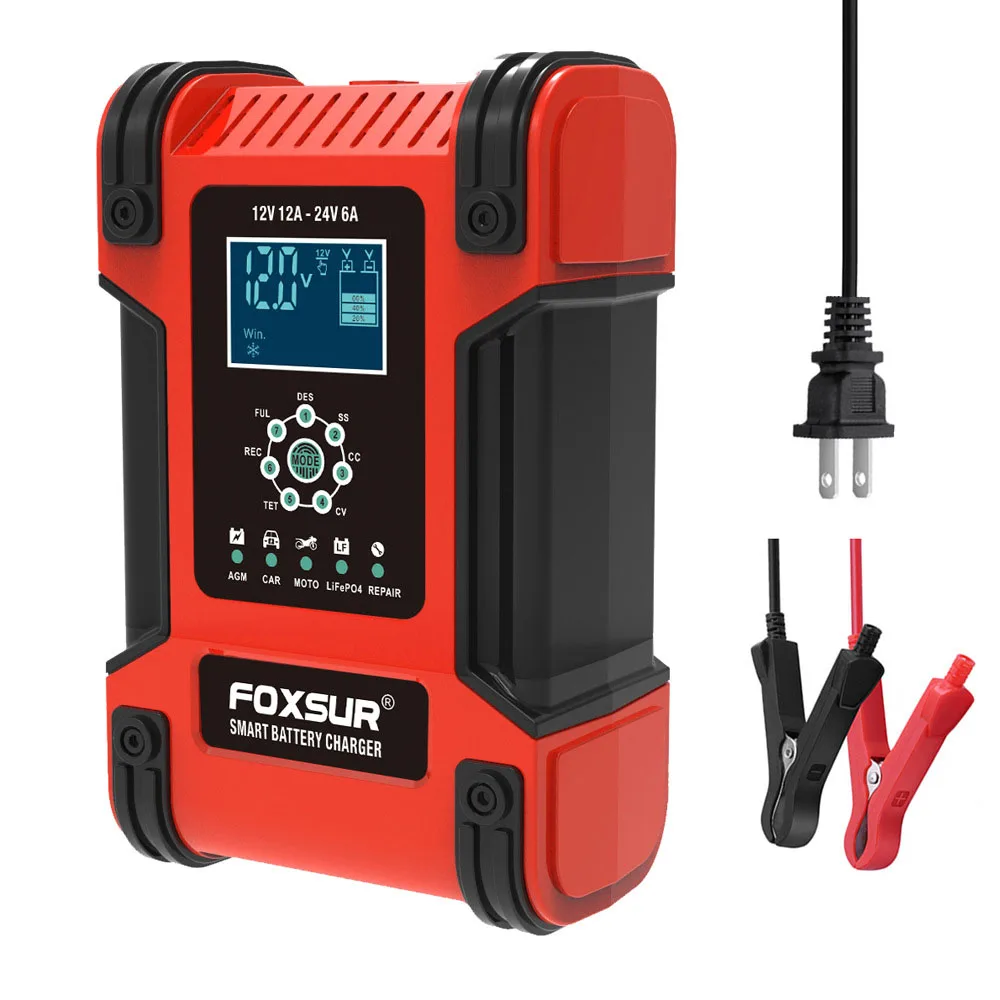 Полностью автоматические умные зарядные устройства 12 В/12 а 24 В/6 А автомобильные