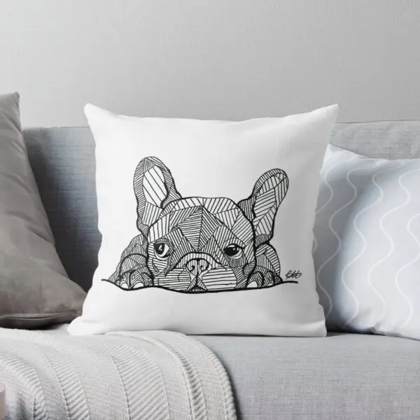 

French Bulldog Puppy Soft Decorative Throw Pillow Cover Print Pillow Case Waist Cushion Pillows NOT Included